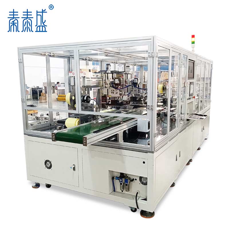 新能源汽車動力電池阻燃隔熱板離型紙輔料全自動高效貼裝設備